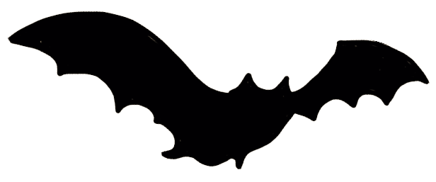 Black cartoon bat.